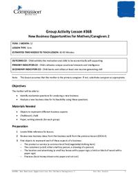GR36B: New Business Opportunities for Mothers/Caregivers, Part 2