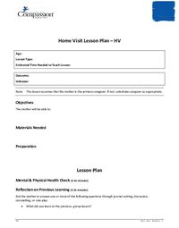 SEC Teaching and Curriculum Aide: Home Visit Lesson Plan Template