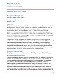 Compassion International's Global Management Policy on Child Protection